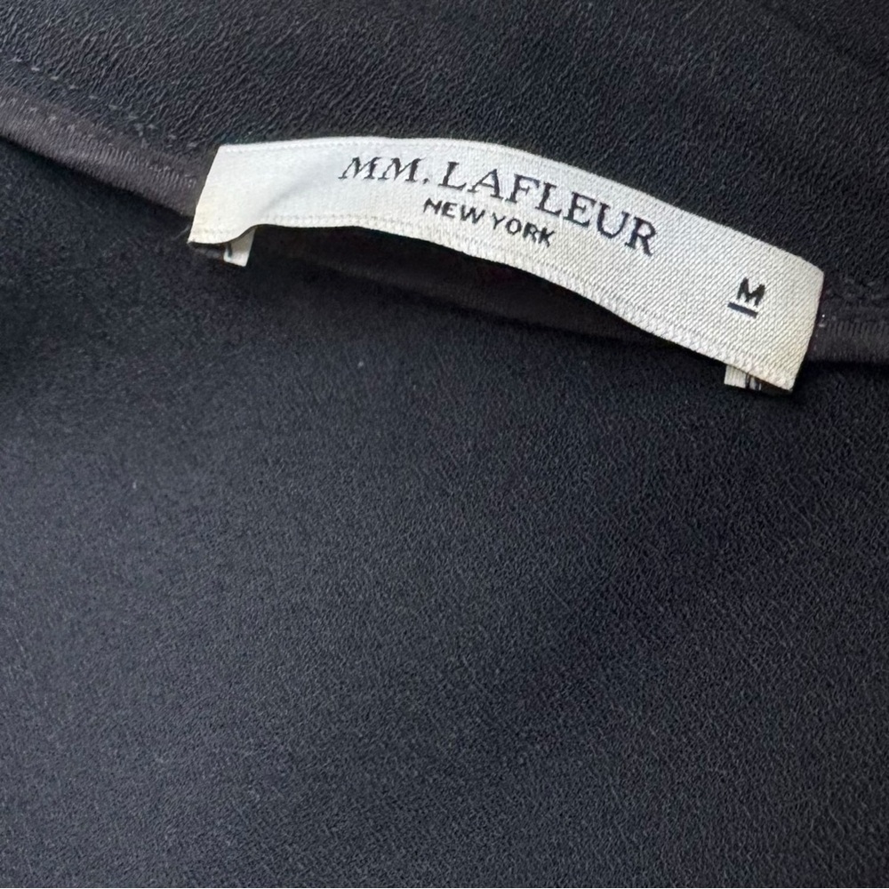 M.M. LaFleur ✘ Suzanne Trench Light Wrap Tie Collared Shirt Dress, Black, M - Picture 15 of 16
